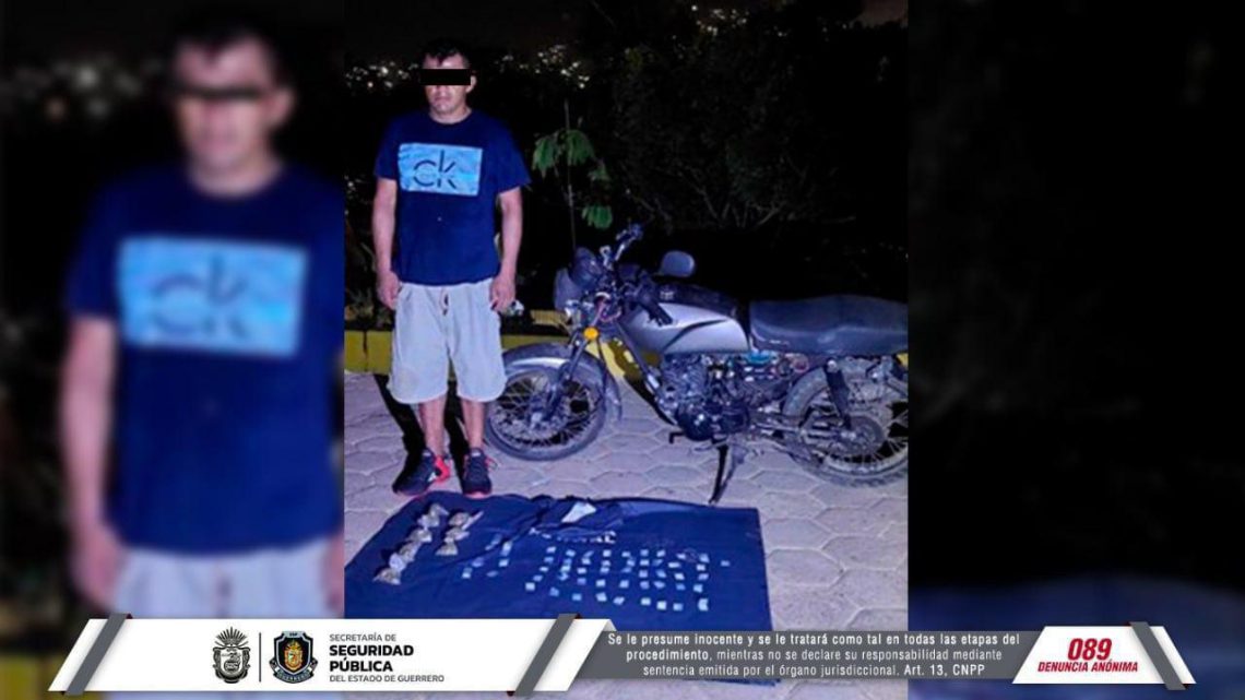 Con droga detiene Policía Estatal a un hombre en Acapulco