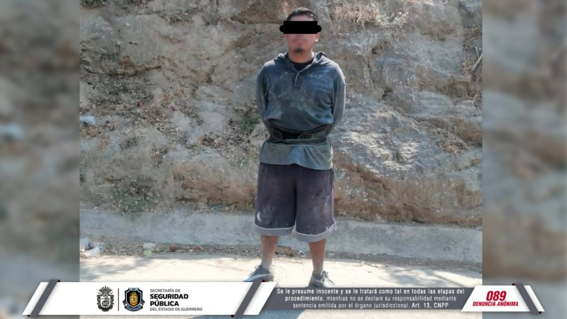 Detienen a sujeto con Cristal en Azoyú Detienen a sujeto con Cristal en Azoyú