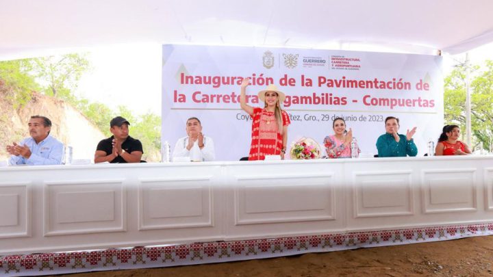 Inaugura Evelyn Salgado la pavimentación del camino Bugambilias-Compuertas