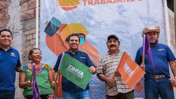 Presidente Jorge Sánchez Allec pone en marcha pavimentación de calle en la colonia CTM