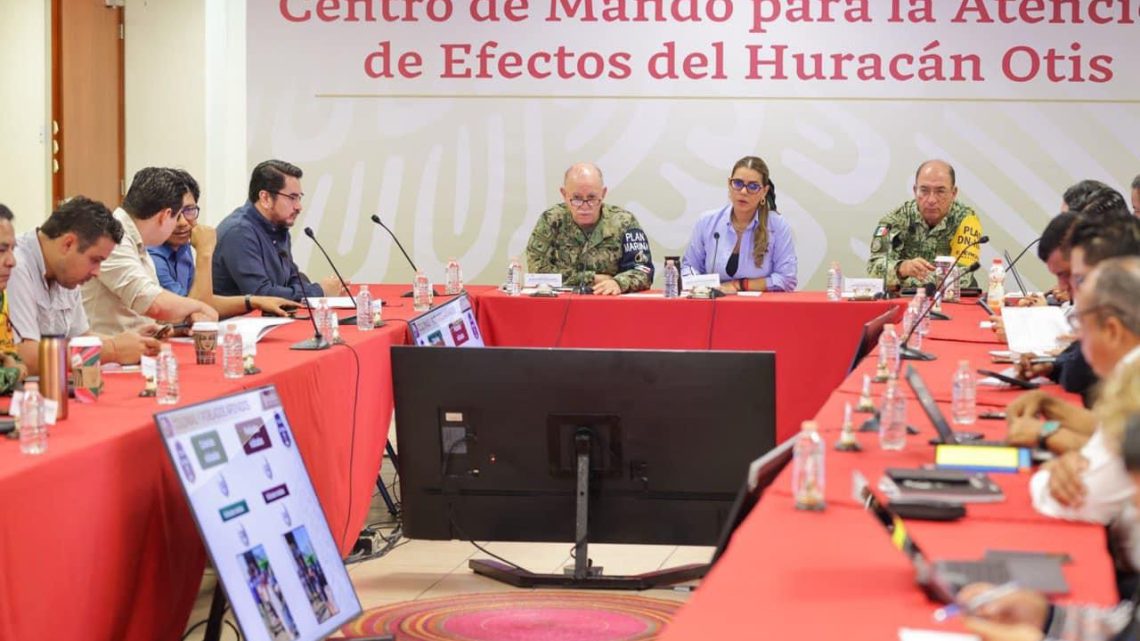 Encabeza la gobernadora de Guerrero la 59 reunión de evaluación en el Centro de Mando para la Atención de Efectos del Huracán Otis