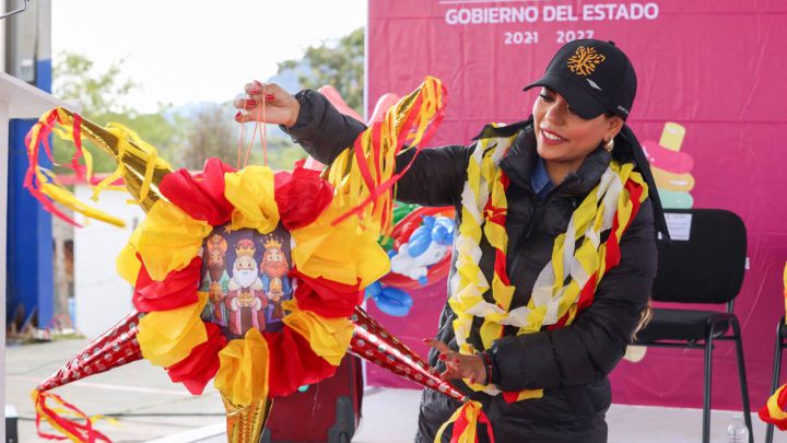 La gobernadora y la presidenta del DIF Guerrero, celebran “Día de Reyes” a infantes de Llanos de Tepoxtepec