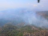 Por tierra y aire continúa la sofocación del incendio forestal en El Veladero de Acapulco