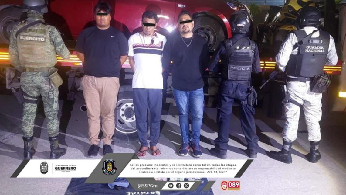 DETIENE LA POLICÍA ESTATAL, SEDENA Y GN A TRES PERSONAS EN EL MUNICIPIO DE ACAPULCO DETIENE LA POLICÍA ESTATAL, SEDENA Y GN A TRES PERSONAS EN EL MUNICIPIO DE ACAPULCO