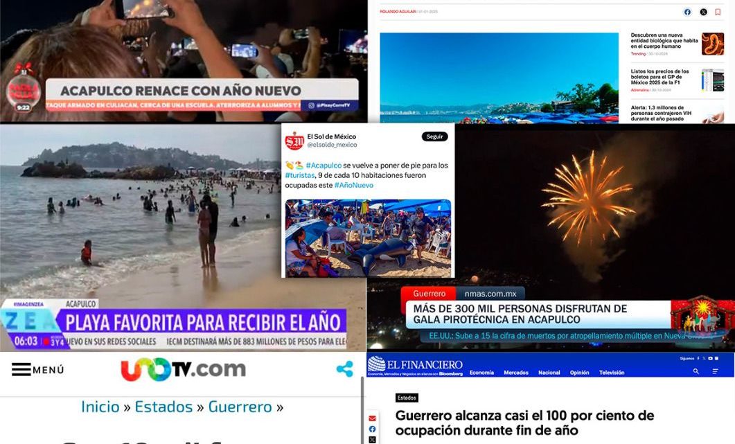 Destaca en medios nacionales el éxito turístico de la temporada de fin de año en Guerrero Destaca en medios nacionales el éxito turístico de la temporada de fin de año en Guerrero