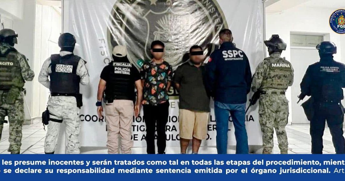FGEGuerrero en acciones conjuntas con la DEFENSA, MARINA, GN y SSyPC y SSPGro lograron la detención de dos presuntos homicidas Acapulco FGEGuerrero en acciones conjuntas con la DEFENSA, MARINA, GN y SSyPC y SSPGro lograron la detención de dos presuntos homicidas Acapulco