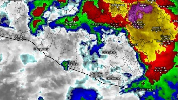 Continúa el pronóstico de lluvias fuertes para Guerrero durante la noche y madrugada