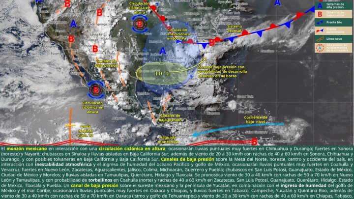 Emite Gobierno de Acapulco alerta preventiva por pronóstico de lluvias