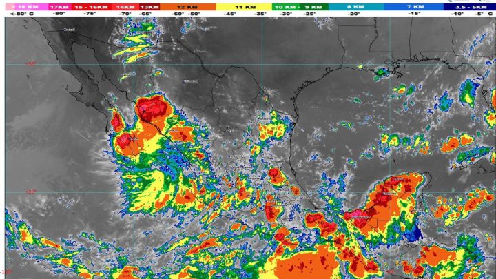 Alerta SGIRPCGRO por lluvias fuertes a puntuales intensas en Guerrero por Zona de Baja Presión